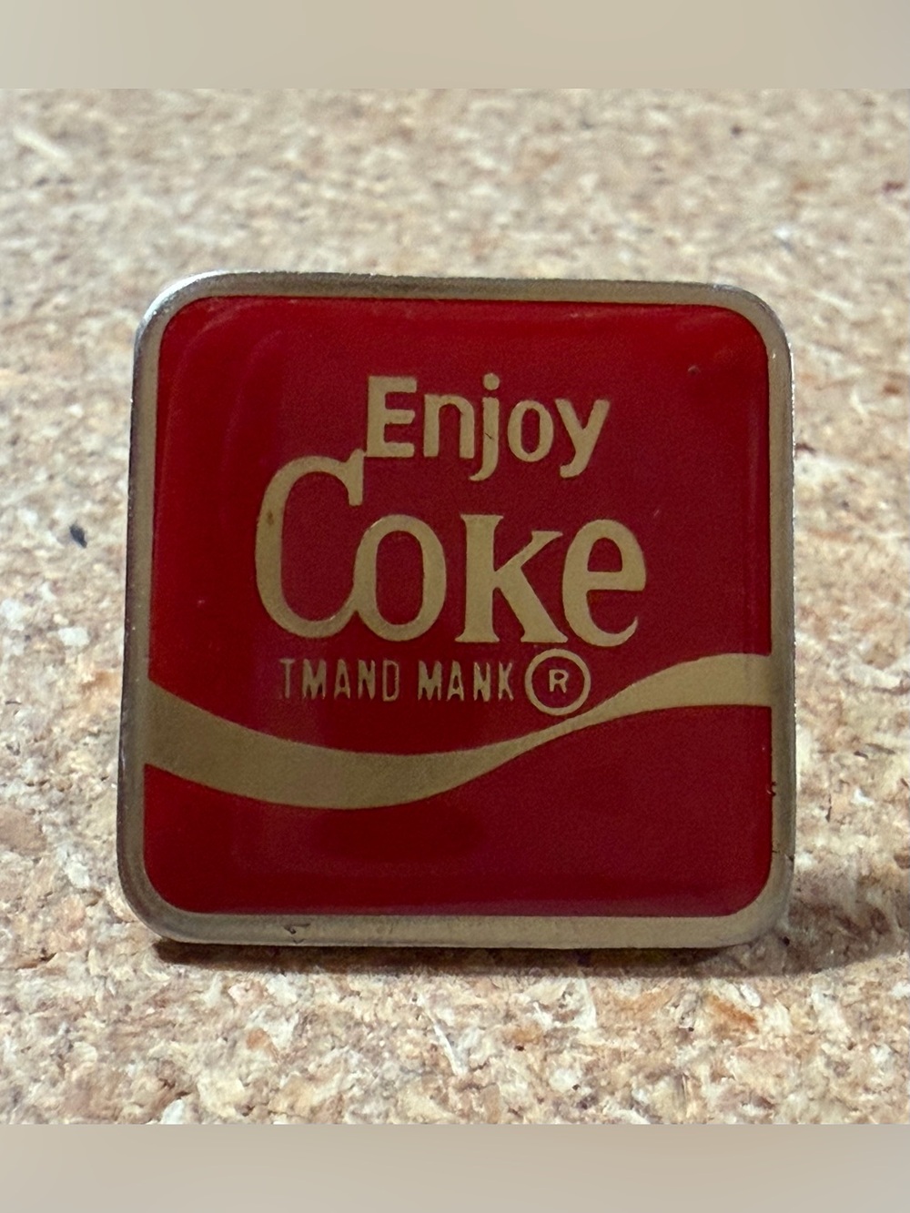 Vintage Coca Cola Enjoy Coke Lapel Pin Red Brooch Collectable